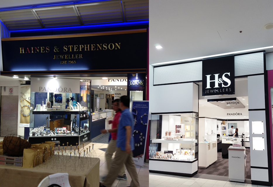 Jewellery retail design before and after